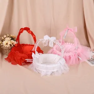 Simple Round Lace Basket Wedding Supplies