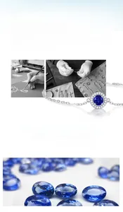 Detailed view of sapphire necklace design sketches and professional handcrafting process