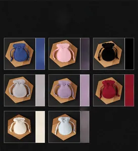 Detailed grid view of double-sided velvet jewelry pouches in eight vibrant colors