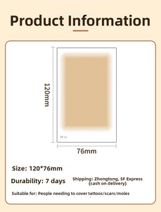 Detail view of 120mm x 76mm waterproof scar and tattoo cover sticker with 7-day durability