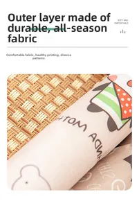 Detailed macro view of durable Oxford fabric with cartoon patterns and cooling mat texture