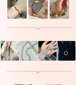 Detailed collection of handmade woven cords for DIY bracelets and jade pendant necklaces