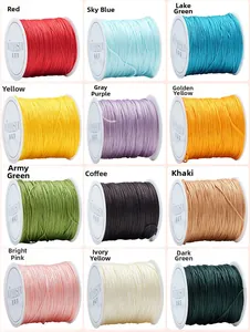 Detailed selection of 12 vibrant colored 0.8mm nylon threads for DIY jewelry weaving