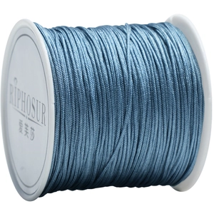 Sky blue 72 gauge nylon cord for jewelry making and DIY braided necklaces on white spool