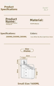 Detailed view of 1600ml transparent plastic sealed pet food container with handle