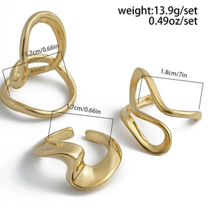 Detailed view of irregular lava style gold ring set with dimensions and weight info