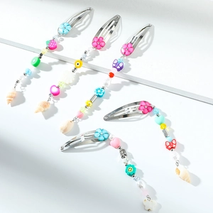 Süße Perlen Quaste Haarklammer Mit Seestern Schale Blume Frucht Anhänger Sommer Dopamin Stil Handgemachter Haarschmuck Für Damen Mädchen
