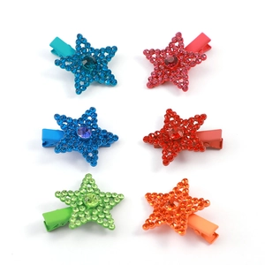 Vintage Star Hair Clip Alloy Rhinestone Artificial Pearl Inlaid Duckbill Hair Accessory For Women Party Elegant Sparkling Headpiece