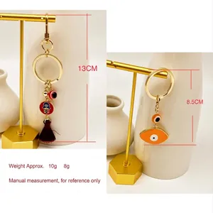 Blue Turkish evil eye and Hamsa hand car pendant with dimensions 13cm and 8.5cm