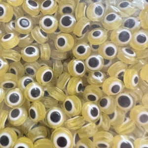 Bulk yellow resin evil eye beads for DIY handmade jewelry bracelets and necklaces