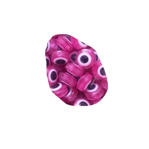 Pink evil eye resin beads for DIY jewelry making with a classic blue and black pupil design