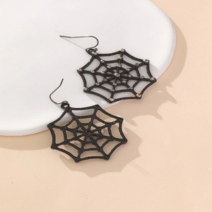 Orecchini a Goccia Ragnatela Neri Gotici in Lega con Strass Gioielli di Halloween per Donna Orecchini a Gancio Asimmetrici