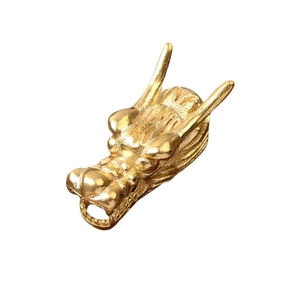 Vintage golden dragon head charm pendant for DIY bracelets and necklaces with fine textures