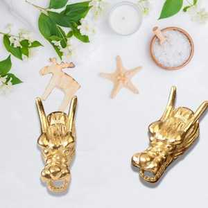 Vintage golden dragon head metal beads for DIY bracelets and jewelry making