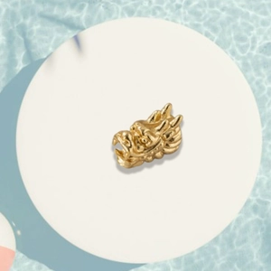 Vintage gold plated dragon head bead charm for DIY zodiac bracelets and jewelry making