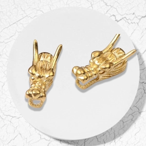 Vintage Alloy Dragon Head Pendant Beads For DIY Jewelry Making Bracelet Necklace Chinese Zodiac Dragon Head Relief Charm