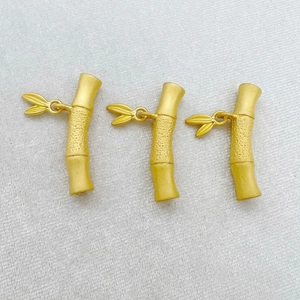 Alloy Bamboo Joint Jewelry Findings With Leaf Gold Matte Polished DIY Connectors For Necklace Bracelet Jewelry Making Gift