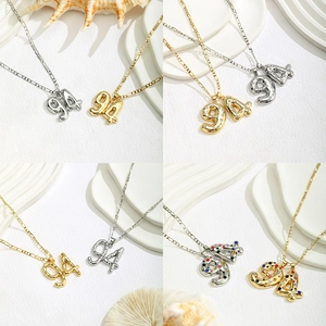 Saudi Arabia National Day Number 94 Pendant Necklace For Men Women Gold Silver Plated Alloy Rhinestone Figaro Chain Hip Hop Jewelry