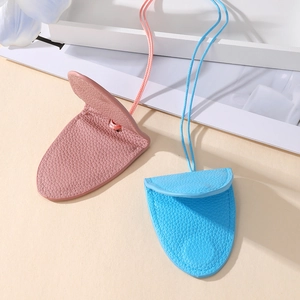 Dopamine leather eyewear holder necklace with magnetic strap in pink and blue colors
