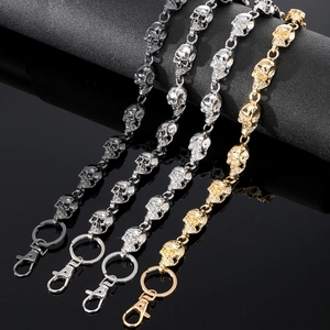 Chaîne de Jeans en Métal Punk Hip Hop Tête de Mort Alliage Chaîne de Taille Hommes Femmes Bijoux Décoratifs Streetwear Goth