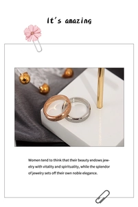 Macro detail of rose gold and silver stainless steel rings with frosted sandblasted finish