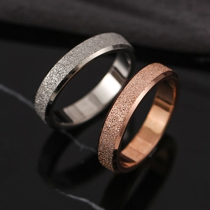 Minimalist Frosted Titanium Stainless Steel Ring For Women Men 4mm Band Jewelry Fashion Rose Gold Silver Gold Ring Gift