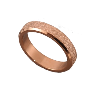 Minimalist rose gold titanium steel ring with matte finish and polished edges
