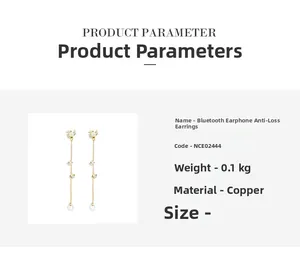 Diagramme de paramètres des boucles d'oreilles fleur dorée pour écouteurs sans fil