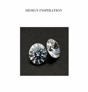 Detailed close-up of round faceted cubic zirconia stones with silver texture on grey background