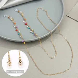 Multicolor Beaded Eyeglasses Chain Mask Holder For Women Gold Copper Link Anti-Lost Strap Earphone Chain Fashion Accessories