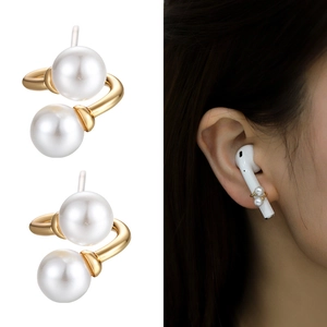 Boucles d'Oreilles Accessoires de Casque en Cuivre Plaqué Or Avec Tige en Argent Sterling 925 Zirconium Perle Serpent Hamsa