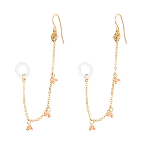 Orecchini a catena anti-smarrimento placcati oro con perle per cuffie wireless
