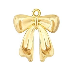 Gouden metalen strik hanger met gepolijste afwerking voor doe-het-zelf sieraden maken