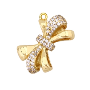 Vintage gouden strikhanger met zirkonia voor het maken van DIY-sieraden