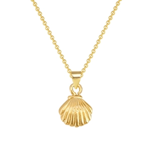 Collier minimaliste avec pendentif coquillage doré et chaîne fine pour femme