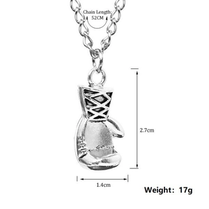 Collana con ciondolo guantone da boxe argento con catena da 52cm per uomo e donna