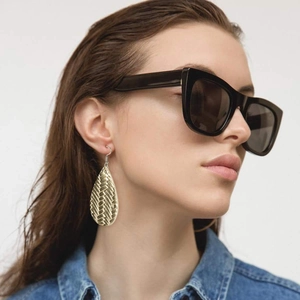 Orecchini Vintage a Goccia in Pelle PU Con Trama Intrecciata a Lisca di Pesce Fatti a Mano Boho Pendenti per Donna