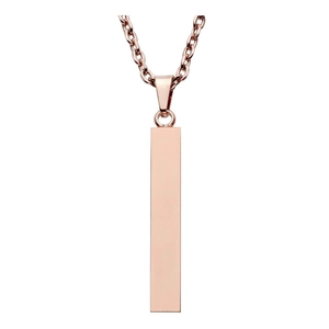 Minimalistische roségoldene Edelstahl Halskette mit geometrischem Stabanhänger