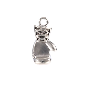 Retro silver boxing glove pendant charm with detailed texture for DIY jewelry making