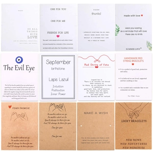 Tarjetas de Exhibición de Joyas de Papel Kraft Minimalistas para Embalaje Pulsera Collar Tarjeta Mensaje Deseo Regalo Corazón