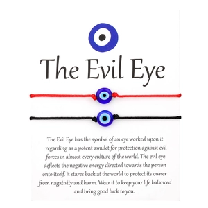 Handmade Woven Evil Eye Bracelet For Women Men Adjustable Braided Rope Amulet Protection Lucky Jewelry Glass Glaze Beads