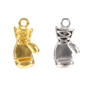Vintage Alloy Boxing Glove Pendant Necklace For Men Women Gold Silver Plated Sporty Punk Charm For DIY Jewelry Making Keychain