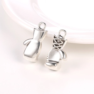 Retro silver boxing glove pendants for DIY necklace and bracelet jewelry making