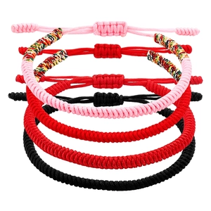 Handgefertigtes Geflochtenes Seilarmband-Set Für Damen Herren Vintage Vajra Knoten Ethno-Stil Verstellbare Bunte Kordel Schmuck