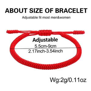 Handgemachtes rotes Knotenarmband für Paare mit verstellbarer Größe und Webstruktur