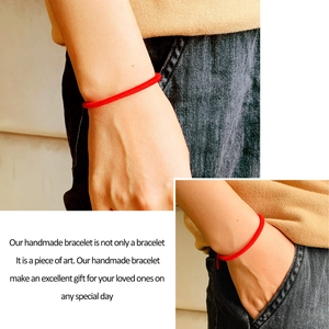 Handgefertigtes rotes Webarmband mit Vintage-Knoten für Paare und Freunde