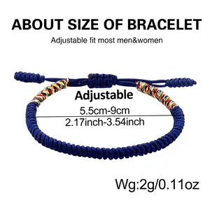Größentabelle für verstellbares geflochtenes Armband mit Durchmesser 5,5cm bis 9cm