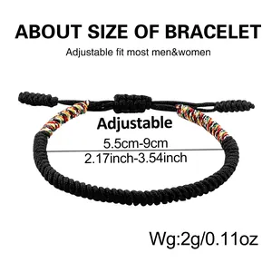 Größentabelle für handgefertigtes Flechtarmband mit verstellbarem 5,5-9 cm Umfang