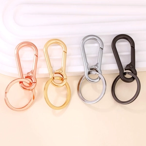 Polished metal lobster clasp keychains in rose gold, gold, silver and gun black colors