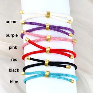 Handmade woven couple bracelets in multiple colors with gold-plated metal slide fasteners